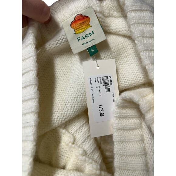 Farm Rio Off-White Bubble Knit Cardigan - Picture 4 of 7